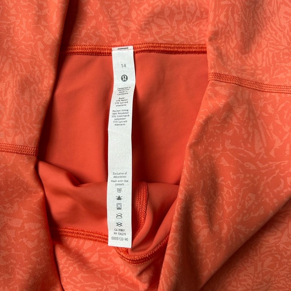 Lululemon Athletica Orange Bike Shorts High-Waisted Seamless - Picture 5 of 8